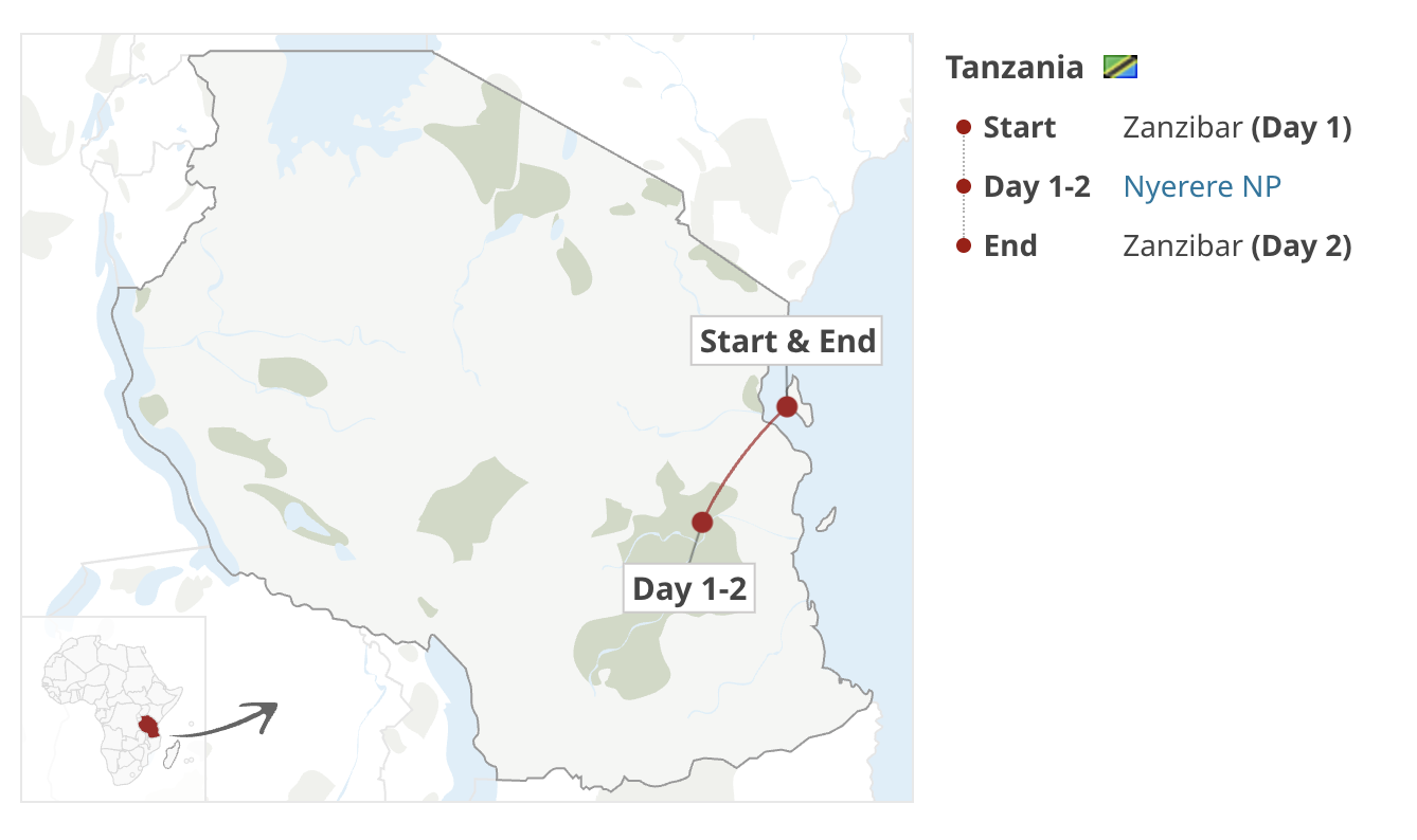 2-Day Shared Safari to Nyerere NP from Zanzibar